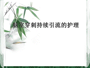 脑室引流管的护理幻灯片..ppt