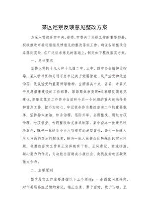 某区巡察反馈意见整改方案.docx