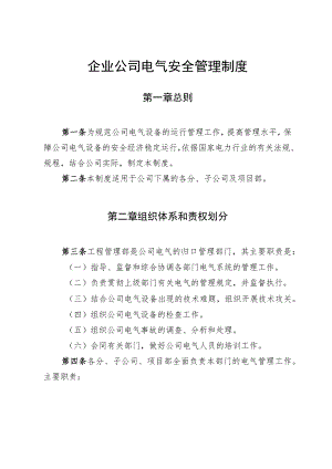 2023公司电气安全管理制度.docx