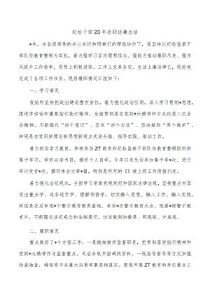 纪检干部23年述职述廉总结.docx