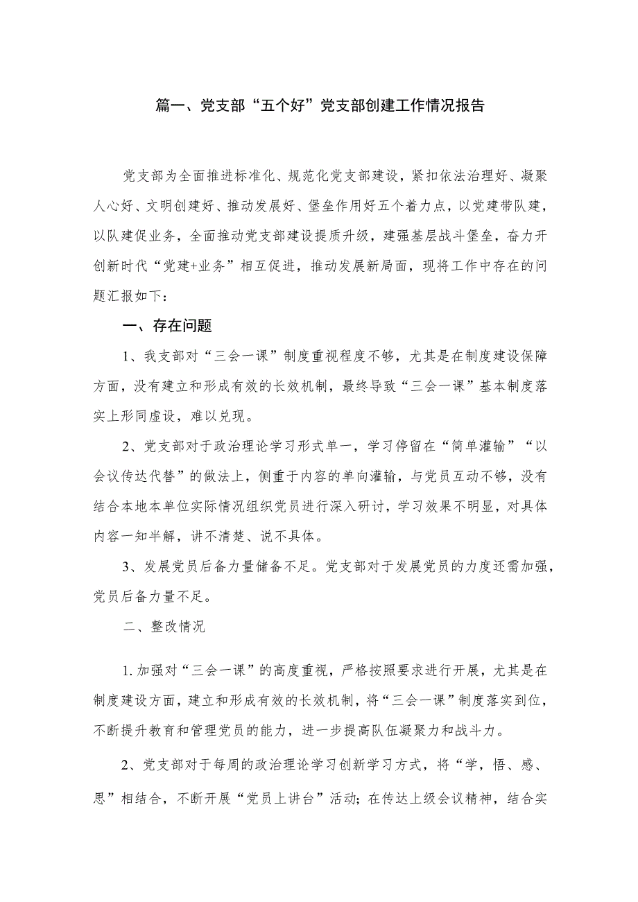 （12篇）党支部“五个好”党支部创建工作情况报告模板.docx_第2页