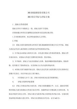 XX新能源投资有限公司XX项目开标与评标方案（2023年）.docx