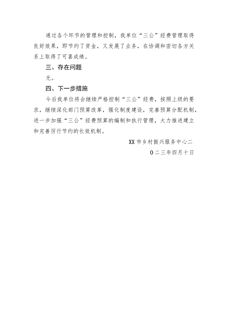 市X中心2023年第一季度“三公”经费自查报告）.docx_第2页