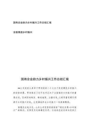 国有企业助力乡村振兴工作总结汇报和全面推进乡村振兴.docx