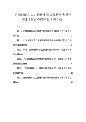 正确理解和大力推进中国式现代化专题学习研讨发言心得体会【六篇精选】供参考.docx