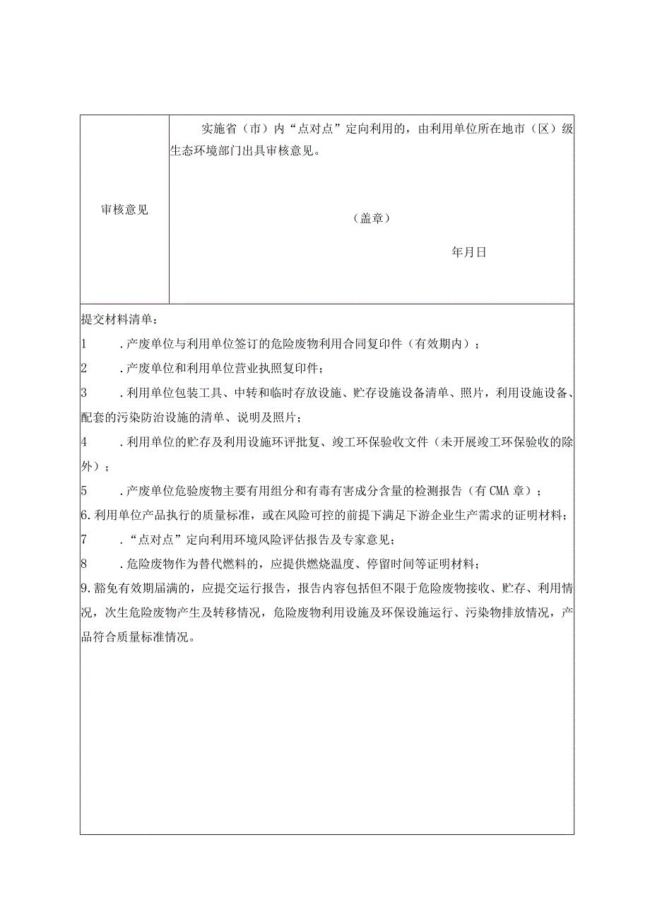 京津冀危险废物“点对点”定向利用豁免管理申请表、环境风险评估报告编制大纲.docx_第3页