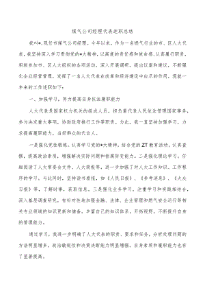 煤气公司经理代表述职总结.docx