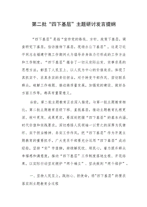 第二批“四下基层”主题研讨发言提纲.docx