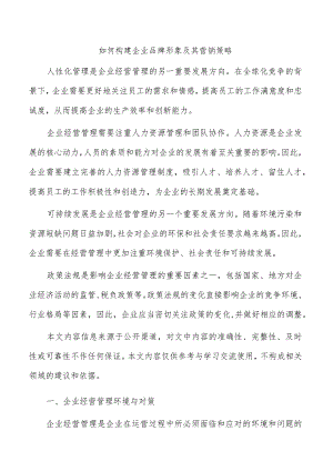 如何构建企业品牌形象及其营销策略.docx