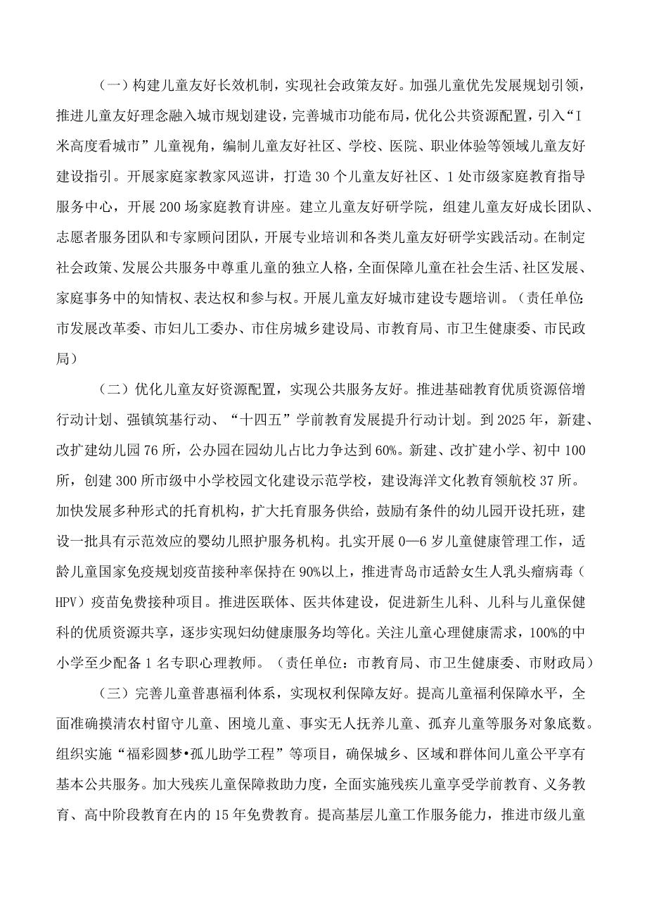 青岛市人民政府办公厅关于印发青岛市儿童友好城市建设实施方案的通知.docx_第2页