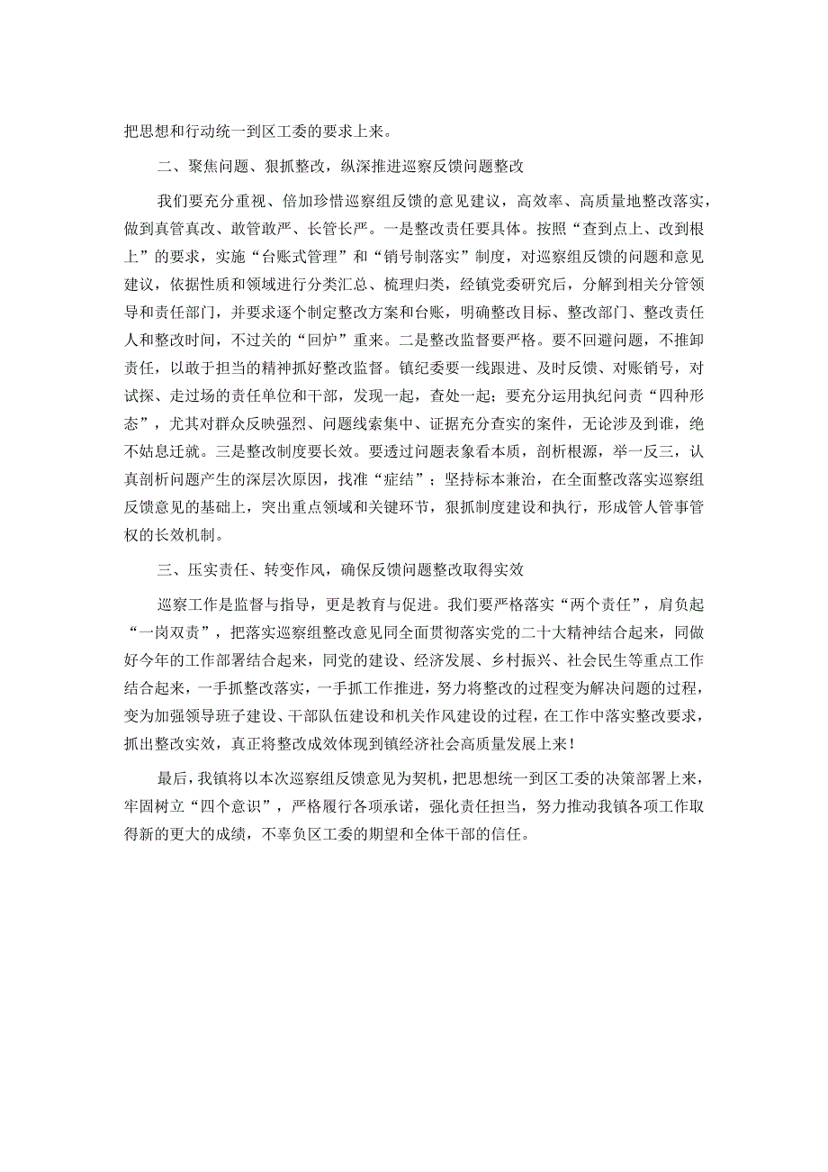 镇党委书记在巡察反馈会上的表态发言.docx_第2页