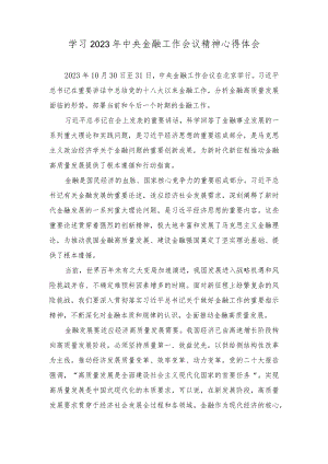 学习2023年中央金融工作会议精神心得体会（5篇）.docx