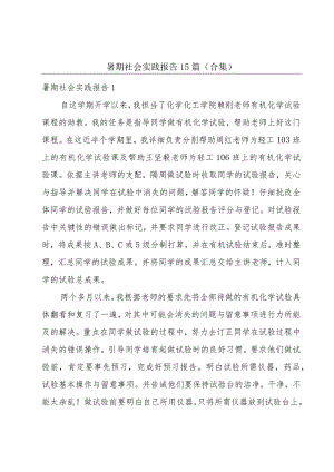 暑期社会实践报告15篇(合集).docx