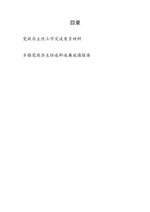 党政办主任工作交流发言材料心得感想和乡镇党政办主任述职述廉述德报告.docx