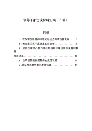 领导干部访谈材料汇编（5篇） .docx