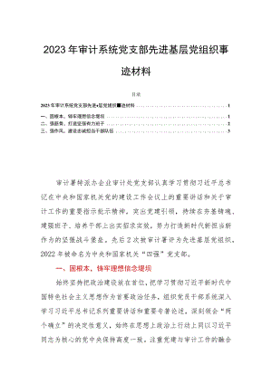 2023年审计系统党支部先进基层党组织事迹材料.docx