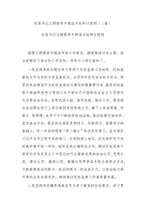 纪委书记主题教育专题读书班研讨提纲(二篇).docx