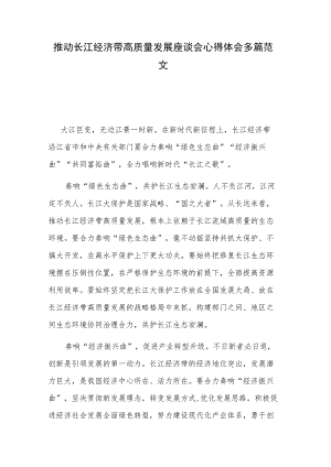 推动长江经济带高质量发展座谈会心得体会多篇范文.docx