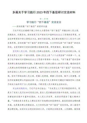 多篇关于学习践行2023年四下基层研讨交流材料.docx