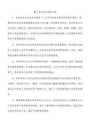 薯片项目财务管理方案.docx