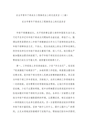 在全市青年干部成长工程推进会上的交流发言(二篇).docx