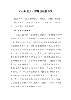 X县银发人才库建设经验做法.docx