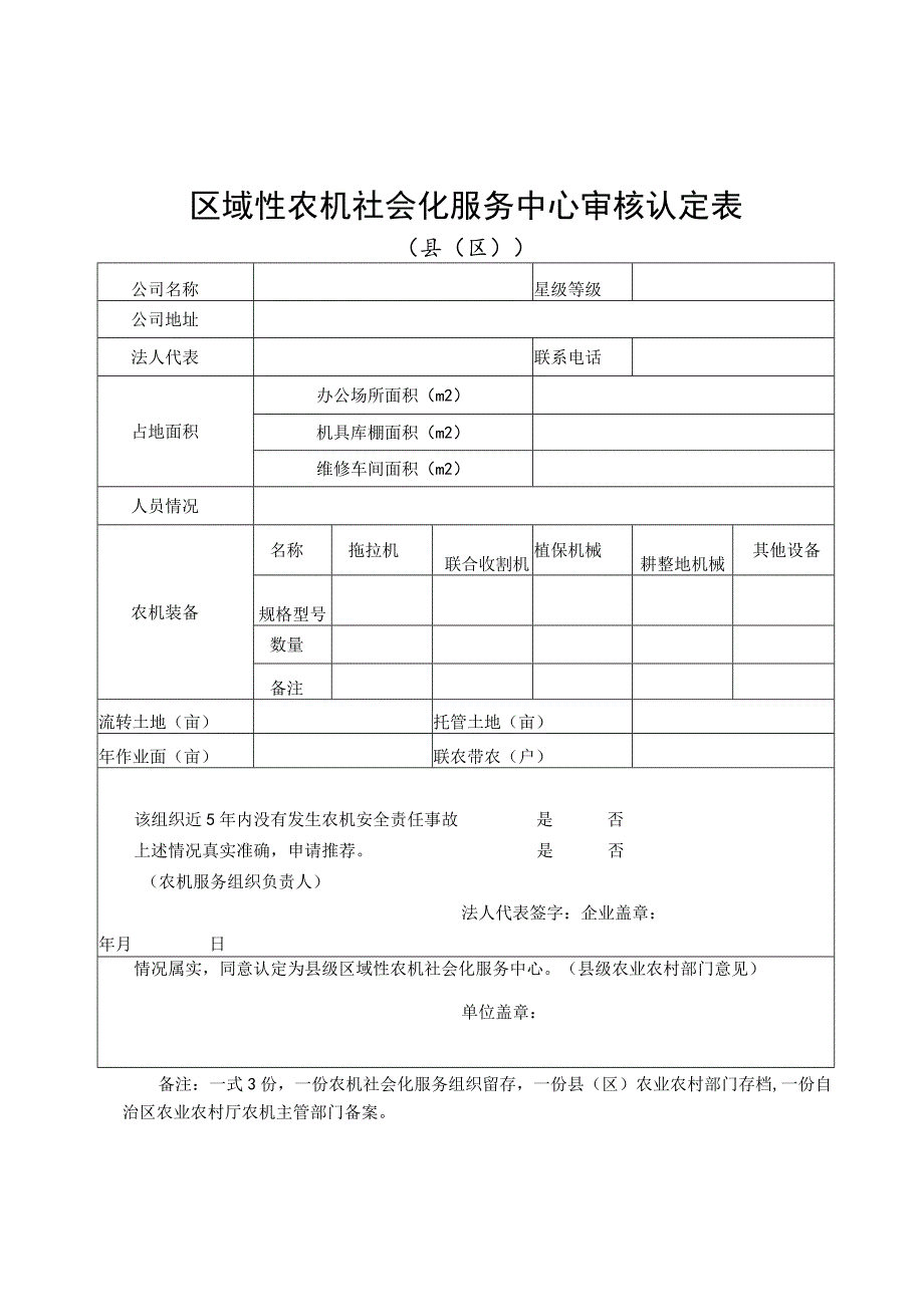 区域性农机社会化服务中心审核认定表.docx_第1页