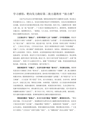 学习感悟：靶向发力跑好第二批主题教育“接力赛”.docx