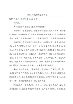 2023年我的大学演讲稿.docx