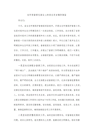 在环保督察见面会上的表态发言稿供借鉴.docx