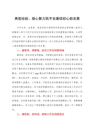 典型经验：凝心聚力筑平安 赓续初心助发展.docx