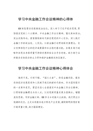 学习贯彻落实2023年中央金融工作会议精神的心得感悟发言稿(二十八篇).docx