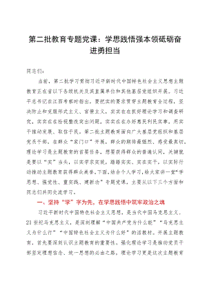 第二批教育专题党课：学思践悟强本领砥砺奋进勇担当.docx