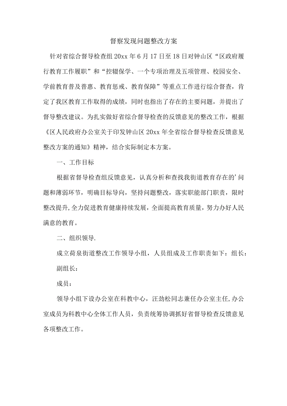 督察发现问题整改方案.docx_第1页