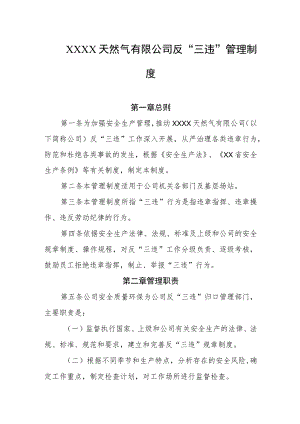 天然气有限公司反“三违”管理制度.docx