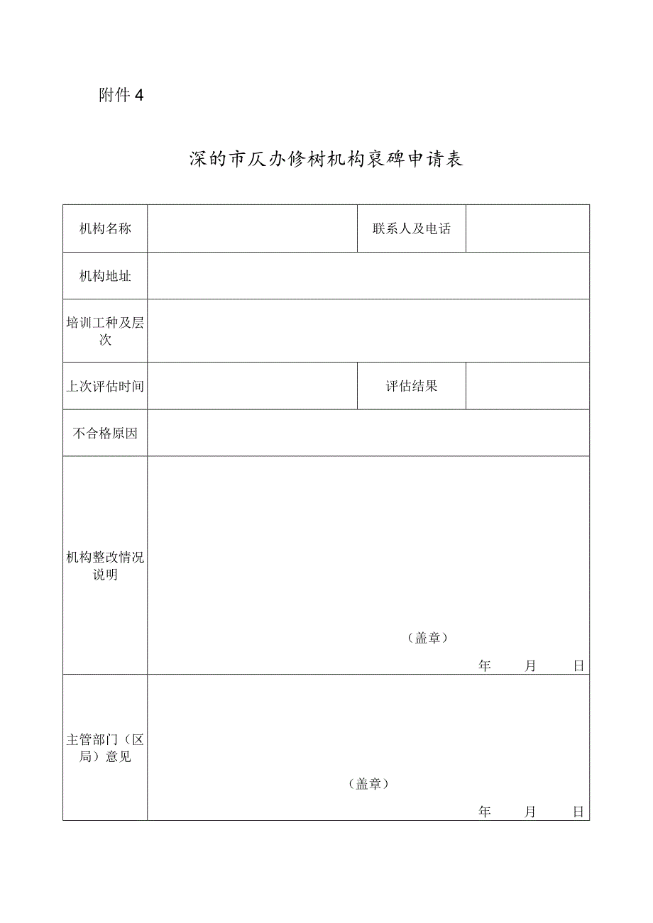 深圳市民办培训机构复评申请表.docx_第1页