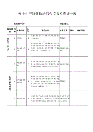 安全生产监管执法综合监督检查评分表.docx