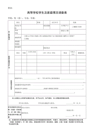 高等学校学生及家庭情况调查表（本专科学生2018年版）.docx