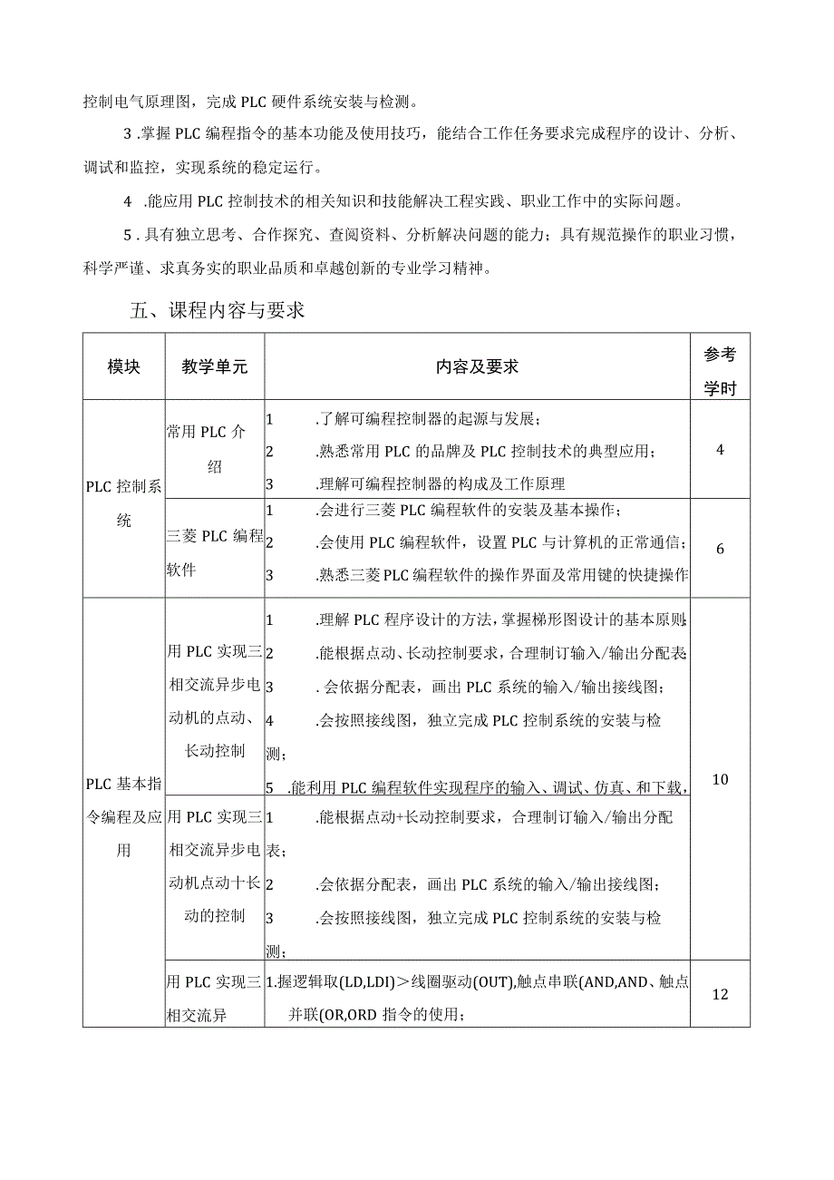 《plc编程与应用技术》课程标准.docx_第2页