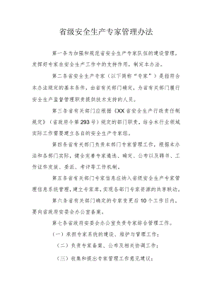 省级安全生产专家管理办法.docx