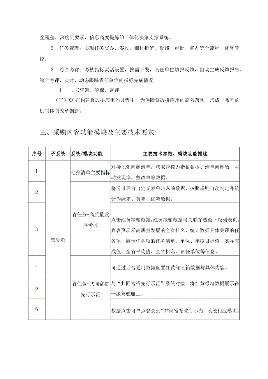 清单协同支撑平台——XX市“七张问题清单－督改拼”建设项目采购需求.docx_第2页