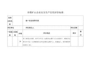 非煤矿山企业安全生产信用评价标准.docx