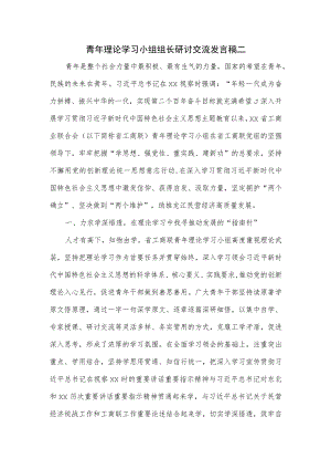 青年理论学习小组组长研讨交流发言稿二.docx