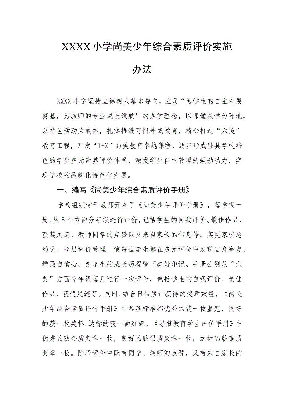 小学尚美少年综合素质评价实施办法.docx_第1页