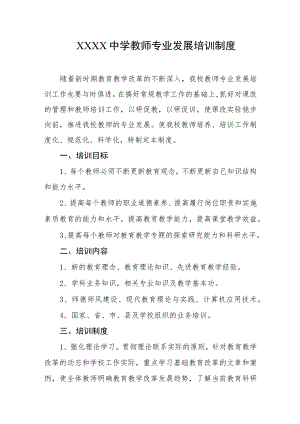 中学教师专业发展培训制度.docx