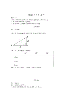 锐角三角函数复习.docx