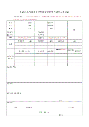 食品科学与营养工程学院范志红营养奖学金申请表.docx