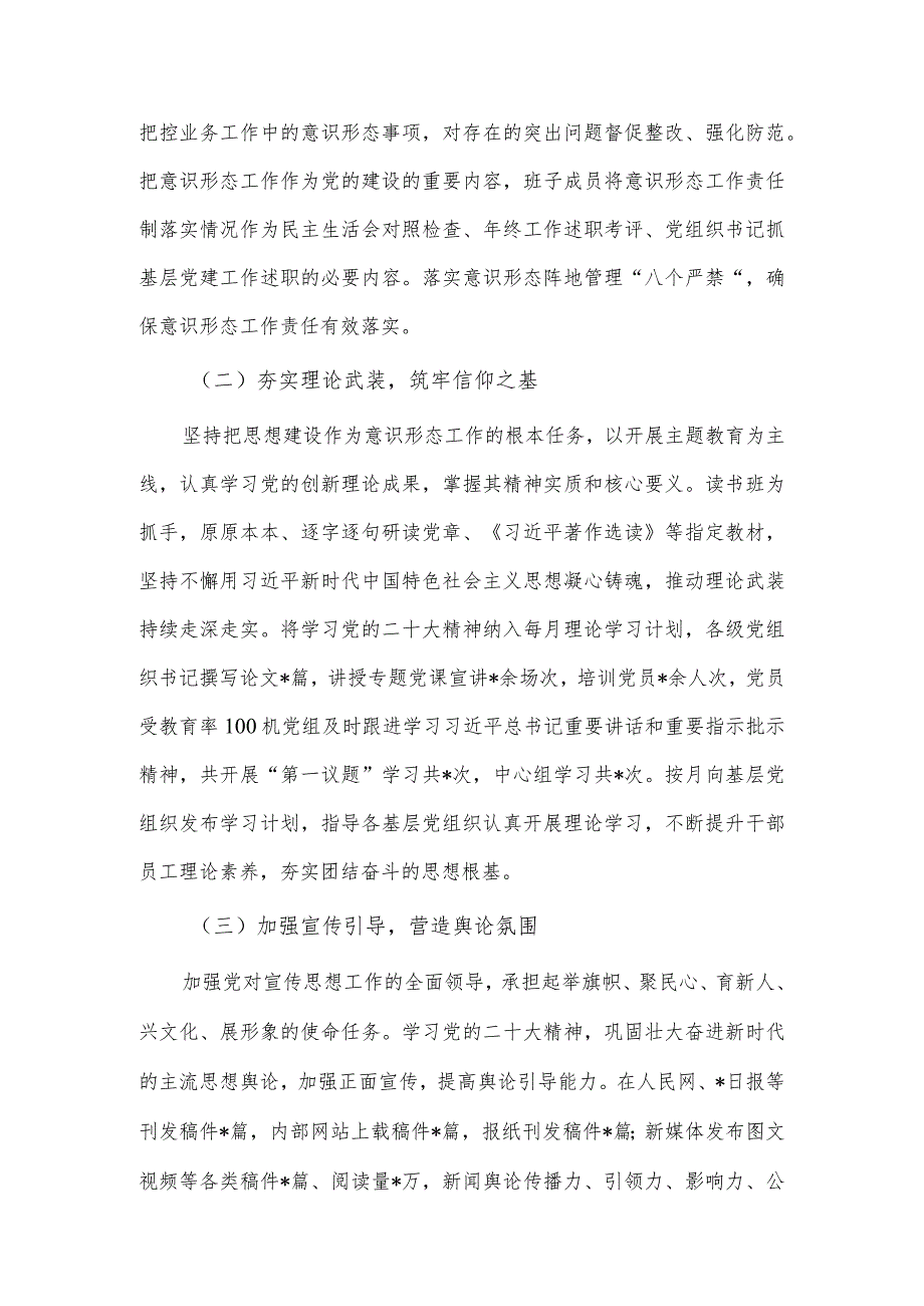 意识形态工作2023年度总结及2024年工作计划供借鉴.docx_第2页