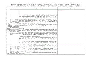 2023年度迎接国务院安全生产和消防考核印证材料目录清单（责任分解）.docx