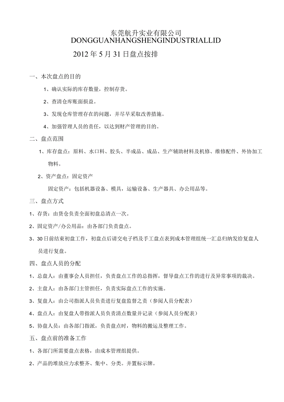 工厂月度盘点工作安排仓库月度盘点工作计划与具体步骤.docx_第1页